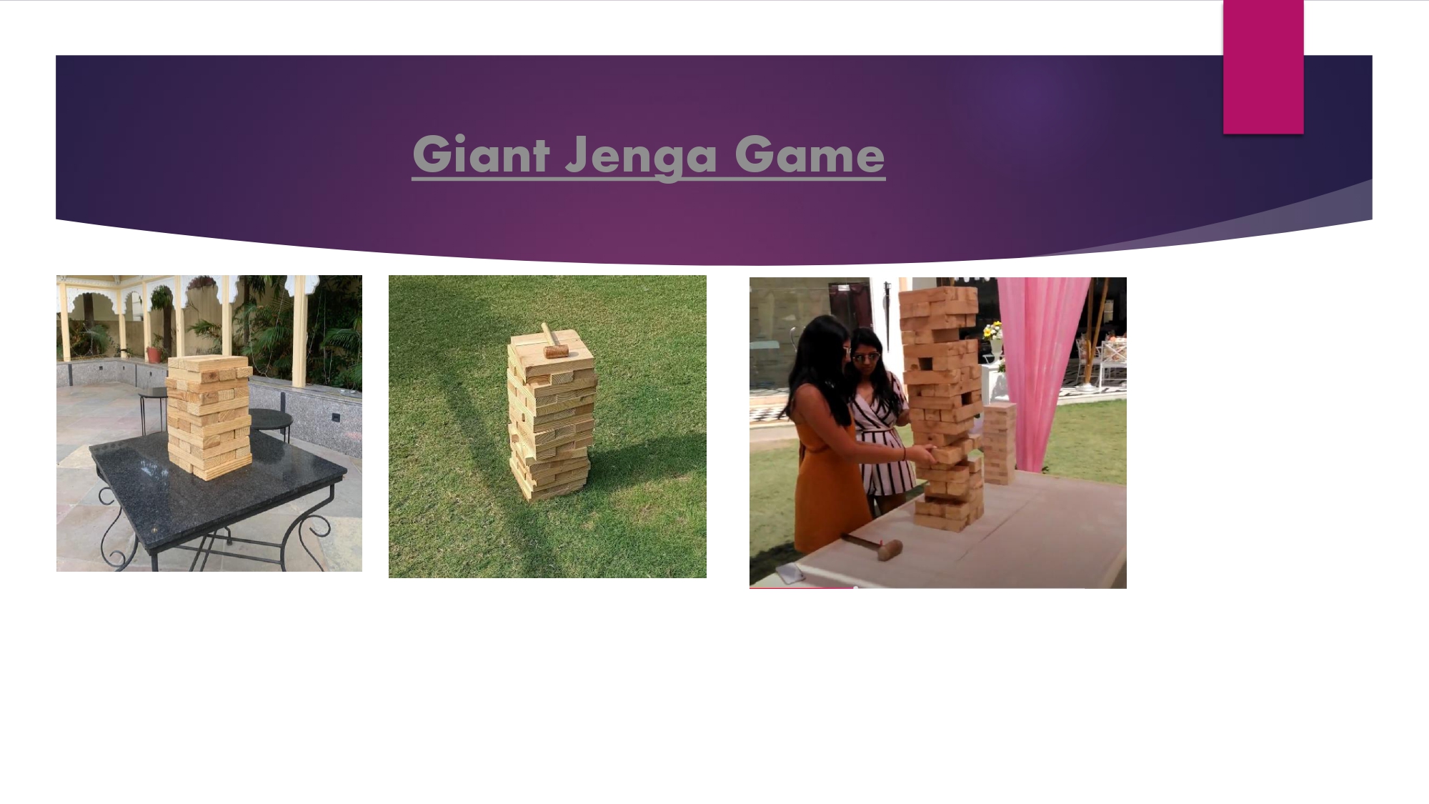 Giant Jenga Game - wooden carnival game rental India - Ahmedabad Event Management
